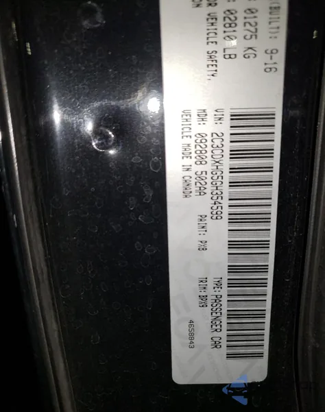 2016 Dodge Charger Sxt from USA, damaged, VIN 2C3CDXHG5GH354599